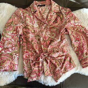 Jones New York paisley button down top